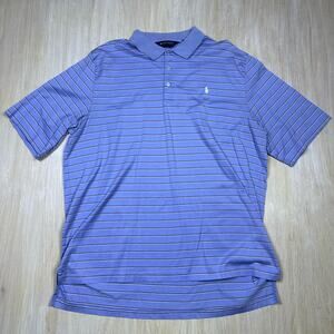 Polo Golf Ralph Lauren Blue Striped Classic Short Sleeve Casual Polo Shirt XL